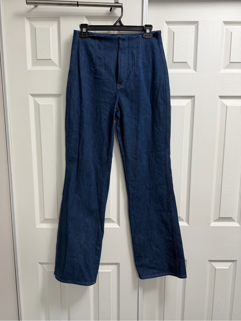 White House Black Market Dark Blue extra high rise trouser sculpt size 4